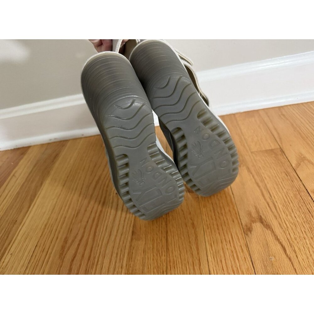 Fly London womens EU 39 US 8 8.5 Yone Peep Toe suede leather wedge heels beige - Picture 11 of 11